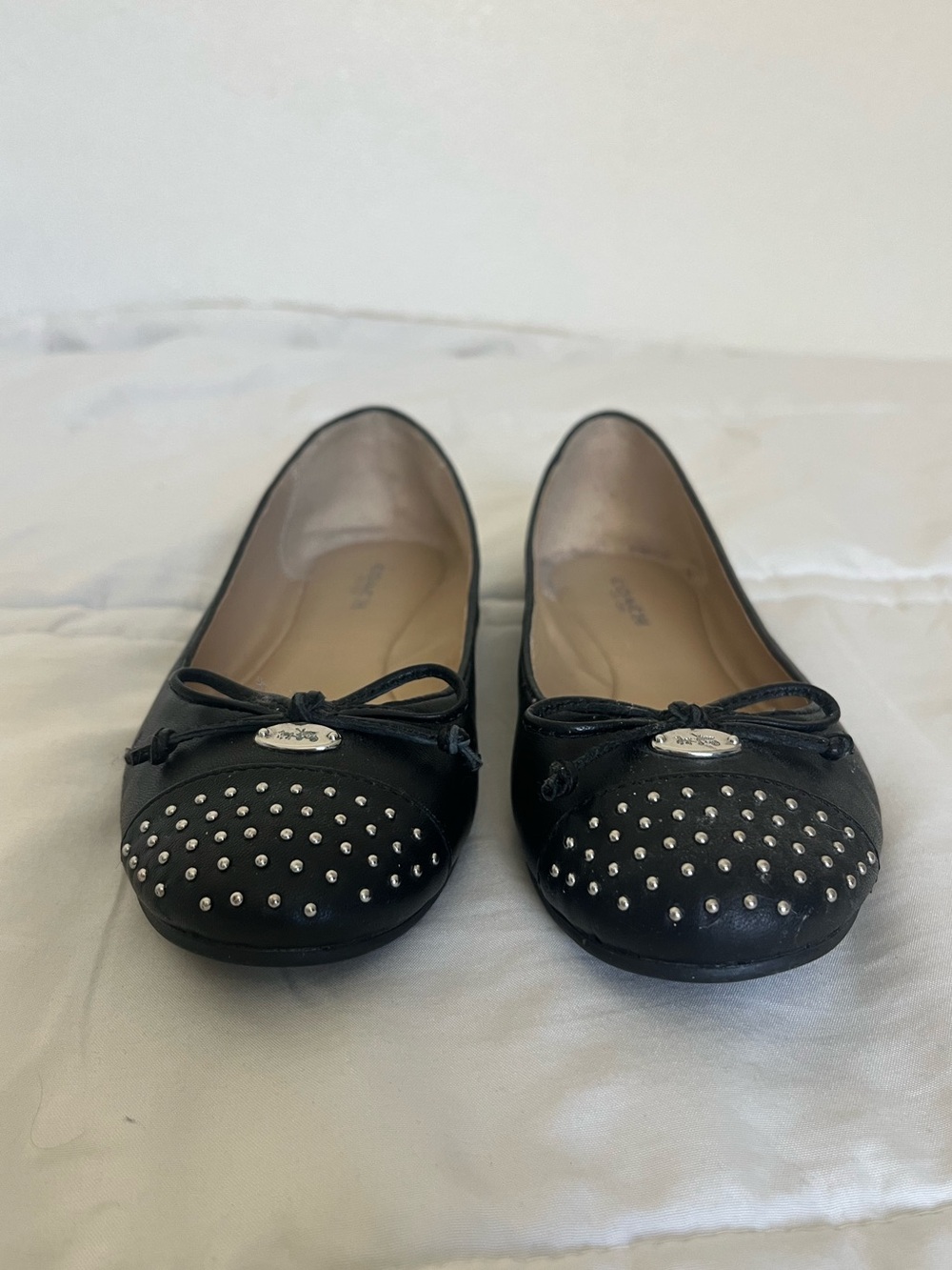 Coach Doreen Studded Black Flats